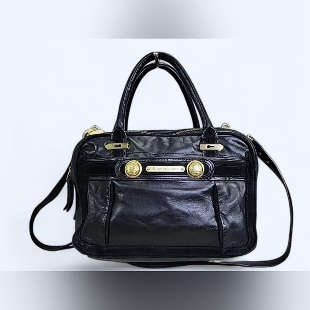 Juicy Couture Black Satchel with Gold Accents